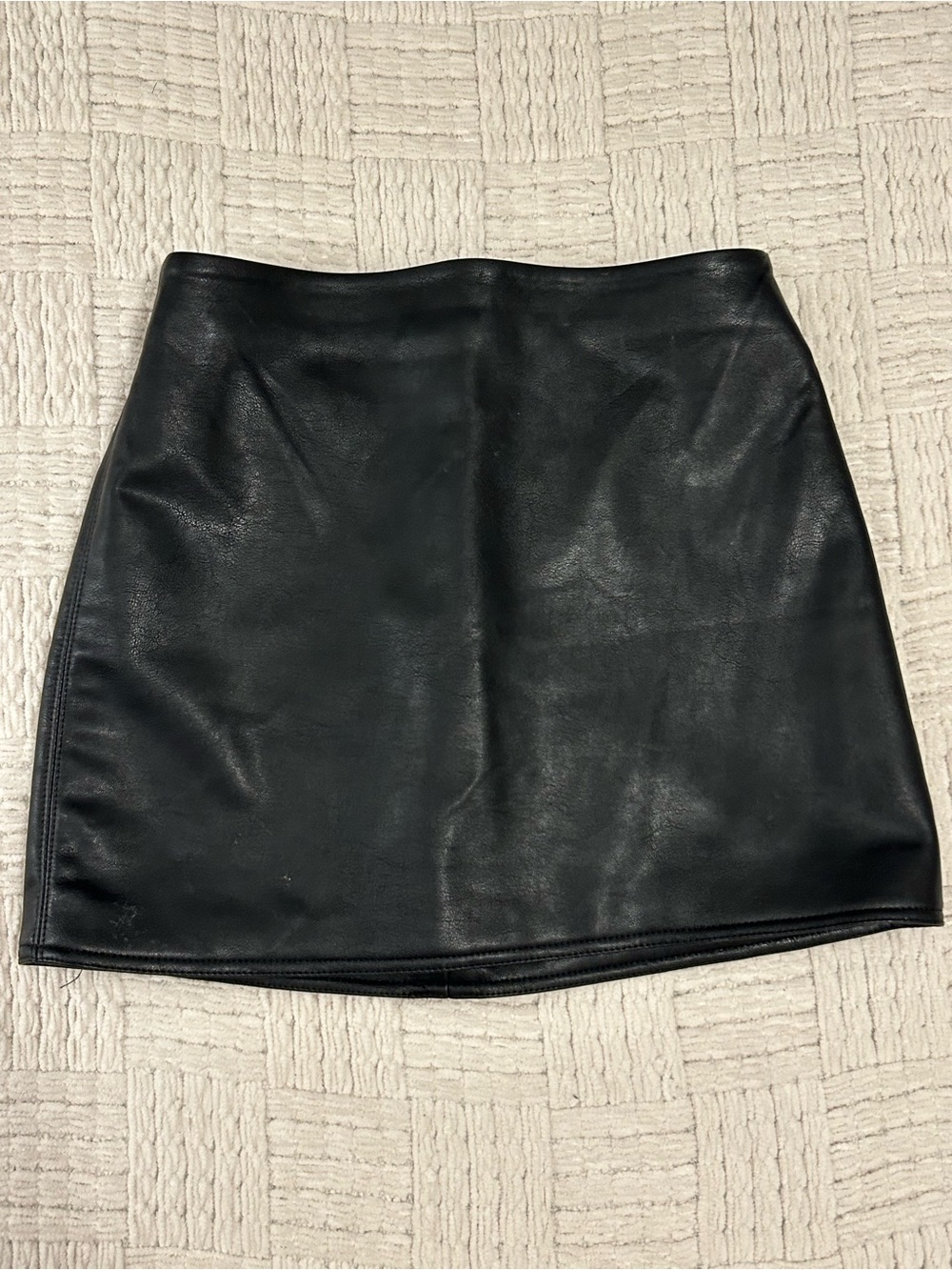 H&M Black Faux Leather Mini Skirt